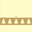Χριστουγεννιάτικη κάρτα με εορταστικά ελατάκια σε χαρτί με ιδιαίτερη υφή. Εκτύπωση με χρυσό μελάνι.