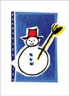 Χριστουγεννιάτικη κάρτα με χιονάνθρωπο.